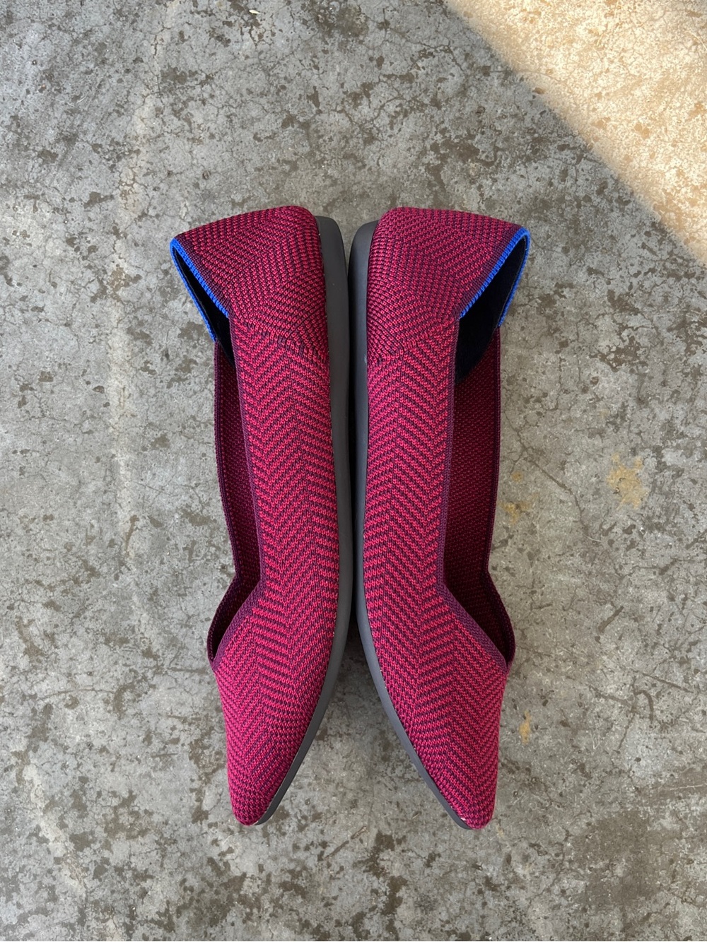Rothy’s The Point Cabernet Herringbone Magenta / Maroon Flats Women's 6.5 - Picture 9 of 11